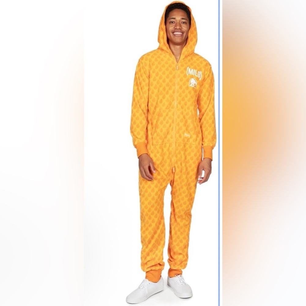 🎃 New! Tipsy Elves Unisex Taco Bell Mild Sauce Costume or Pajama Onesie - Picture 5 of 9